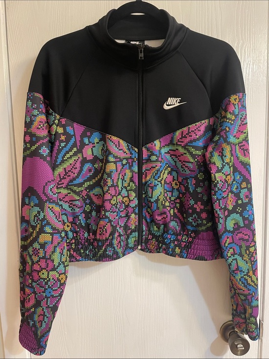 Nike Jackets & Blazers - Nike Women's Neon Foral Patterned Zip-Front Track Jacket